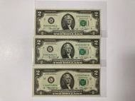1976年美國$2紙幣！美金$2！共3張！收藏近五十年！
