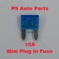 Car Fuse Blade Mini Plug in Fuse 15A - 1 Unit Mini Plug In Fuse - Blue Car Fuse