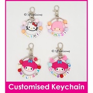 Melody Gudetama Owl Totoro / Customised Cartoon Ring Name Keychain / Bag Tag / Christmas Gift Idea / Birthday Goodie Bag