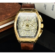 Franck Muller New Product Men Movement Quartz Movement Leather Strap Date Display Swiss Business Watch