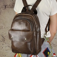 New store openingWomen Men Genuine Leather Backpack Backpack Cross Body Computer Bag School Daypack 