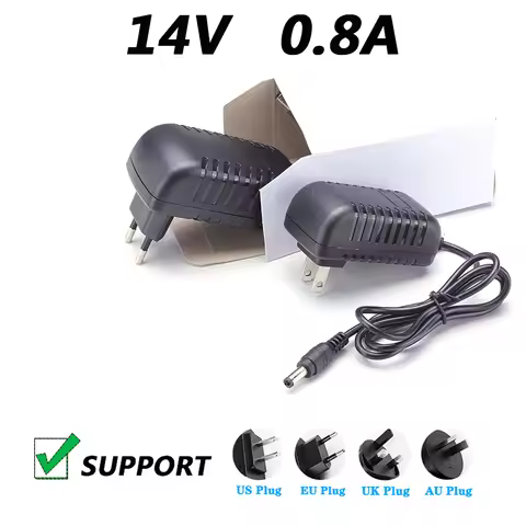 14V 0.8A Power Adapter 14V 800MA Universal Regulated Power Cord DC 5.5*2.5MM