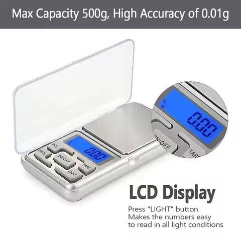 New Mini Scale 500g/300g/200g/100g X 0.01g /0.1g Accuracy Electronic Digital Precision Jewelry Scale
