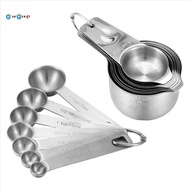 Stainless Steel Measuring Cups and Spoons Set of 14 Pieces,7 Nesting Cups and 7 Stackable Spoons Pro