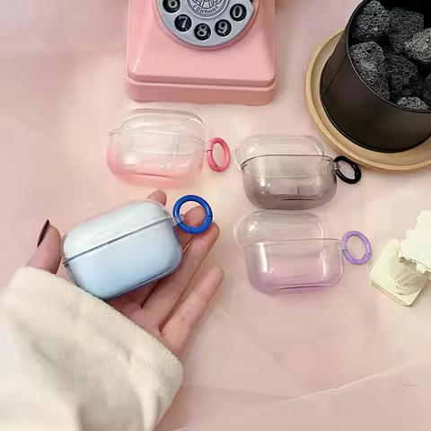 Gradient Clear Earphone Case for SONY Link Buds S Wireless Bluetooth Headset Charging Cute with Ring
