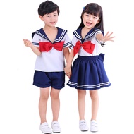Kids JK School Uniform Performance Costume Navy Collar Japanese Sailor Suit for Girls Photography Ki