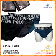 British Polo 3pcs Men Brief Smooth Silk Comfort Underwear Breathable selesa bernafas seluar dalam