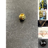 5mm mini ball Charm - genuine 10karat Gold cup - No fading plating - -mix handmade 1 KJ