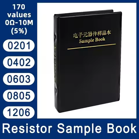0402 0603 0805 1206 5% SMT Chip Resistor Sample Book 0R-10M 170 Values SMD Resistance Kit 100R 1K 10