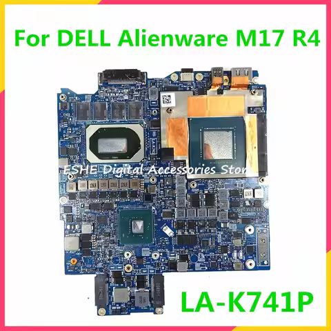 GDR51 LA-K741P Mainboard For Dell Alienware M17 R4 Laptop Motherboard With i7-10870H i9-10980HK CPU 