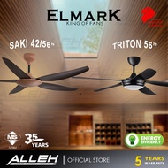 🔥ELMARK🔥 Ceiling Fan with LED Lights ⭐SAKI⭐/ TRITON 42"/56” inch kipas siling remote DC Motor 5 Blades