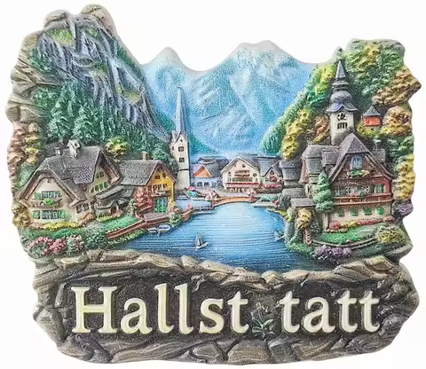 3D Hallstatt Austria Fridge Magnet Souvenir Gift Resin Refrigerator Magnetic Sticker Collection Home