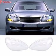 Fdikou 1 คู่สำหรับ BENZ W220 S600 S500 S320 S350 S280 1998-2005 2 ชิ้นไฟหน้ารถโพลีคาร์บอเนตเลนส์ปกด้านซ้ายและด้านขวา