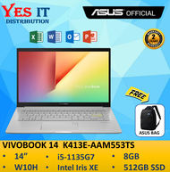 Asus VivoBook 14 K413E-AAM553TS 14'' FHD Laptop Transparent Silver ( I5-1135G7, 8GB, 512GB SSD, Intel, W10, HS )