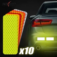 Car Bumper Protective Reflector Decals / 10Pcs Super Light Car Reflective Sticker / Motorcycle Truck Vehicle Styling Tape / Multicolor Night Warning Safety Strip