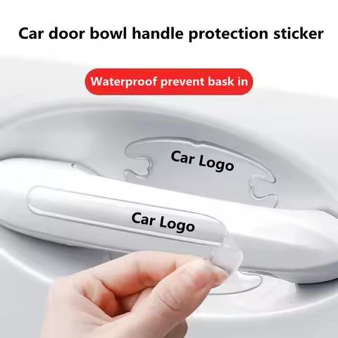 Car door bowl door handle protection sticker rearview mirror door glued For car logo protection stic