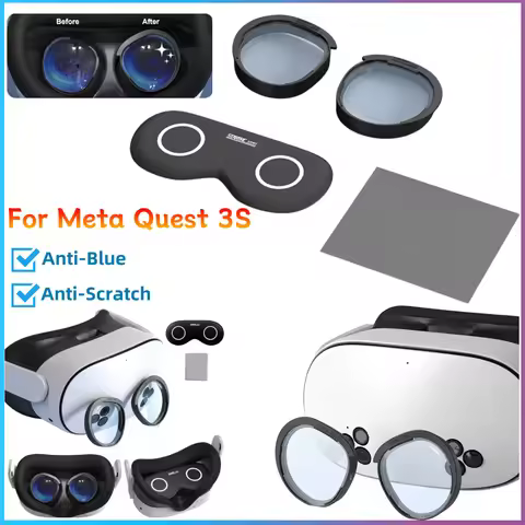 For Meta Quest 3S Anti-Blue Light Lenses Anti-Scratch Ring Lenses R Headset Mirror Optical Lenses fo