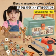 Electric Educational Kids Toolbox Drill Playset Building Blocks Sekat