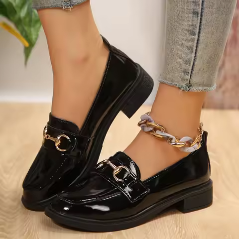 Plus Size 46 Women's Flat Shoes 2025 High-quality New Retro Round Toe Small Leather Shoes Comfortabl