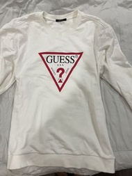 GUESS 經典紅三角白底 上衣 XL可單穿當洋裝