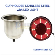 304 Stainless Steel Cup Holder with LED Light (Cup Holder with Light) Suitable for Ships