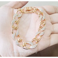 22K Titanium Diamond Plated Women's Chain Bracelet (gold)