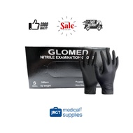 Glomed Disposable Synthetic Black Nitrile Gloves (1 Box - 100pcs by Weight)