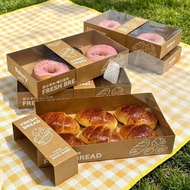 Kraft Box Waterproof Oilproof Kraft Paper Laminated Croissant Packaging Packaging Box Camping Packag