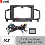 รถวิทยุ Fascias สำหรับ Nissan Quest Elgrand 2011-2016 10นิ้วสเตอริโอแผงสายไฟสายไฟ Canbus Mount Kit