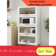 tahc ✨shelf rack✨Sideboard Cabinet Modern Simple Shelf Floor Multi-Layer Storage Rack with Door Cupboard Storage Kitchen