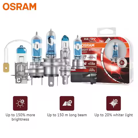 OSRAM H1 H3 H4 H7 H8 H11 9003 9005 9006 HB2 HB3 HB4 Halogen Night Breaker Laser Next Generation 12V 