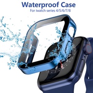 Waterproof Watch Case Tempered Glass compatible for Apple Watch Ultra 49mm 45mm 41mm 44mm 40mm for iWatch series 9 8 7 SE 6 5 4