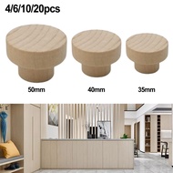 ⭐QUMMLL⭐ Round Wooden Cabinet Knobs Unfinished Wood cupboard Furniture Drawer Pulls