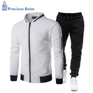 Men Tracksuit Set Men Activewear Mens Sports Tracksuit Set for Outdoor Activities Zipper Jacket and 