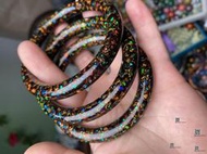 非遺大漆歐泊圓鐲黑金紅金藍金紫金手鐲漆器
