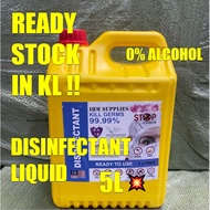 🔥🔥READYSTOCK🔥5L DISINFECTANT LIQUID Hand Sanitizer 0% Alcohol Liquid Type消毒药水