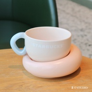 Starbucks Cup 2023 Summer Natural Series Layered Contrast Color Ceramic Mug Coaster Combination