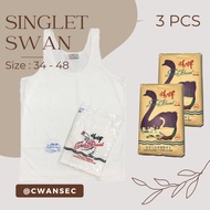 KATUN PUTIH Swan Brand Men's Singlet Shirt 3Pcs | Premium Cotton Bra | T-shirt In Original Adult White | Tanktop/bra