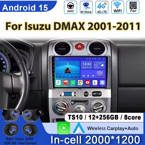 Android 15 Carplay Auto Car Radio Multimedia Player For Isuzu DMAX 2001-2011 GPS Navigation 2din DVD