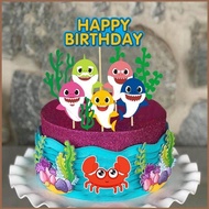 YT1 Baby Shark Seaweed Happy Birthday Cake Topper Party Decoration TY1