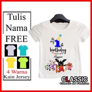 Kartun Bing Birthday T Shirt (Malaysia Ready Stocks)/ Baju Kartun Anak / Boleh Tulis Nama FREE