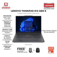 LENOVO THINKPAD E14 GEN 6 21M7003HMY LAPTOP (Intel Ai Processor CU5-125U, 16GB RAM, 512GB SSD,14'' W