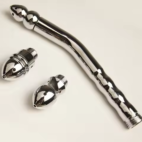 Metal Enema Nozzle,3 Shower Enema Cleaner Heads,Handheld Water Shower Cleaning Cleansing