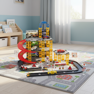 Children's Rail Car Parking Garage Toy - DIY Taxi Tower Doll Gift,  Mainan Kereta Api Kanak-Kanak Te