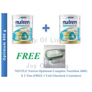 Nestle Nutren Optimum Complete Nutrition 400g x 2 Tins Free 1 Glasslock container (Exp. 08/2023)