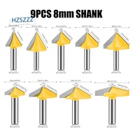 8mm 60 Degrees 90 Degrees 120 Degrees V-Shaped Cutter Woodworking Tools