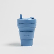 Stojo - 環保高耐熱矽膠摺疊杯16oz-鋼藍色