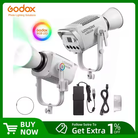 Godox LA600R LA600BI 600w RGB Full-color LED COB Video Light supports multiple modes such as HSI/RGB