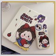 เคสiPadหมุน 360° Air4/5 10.9 Air6 11 Beauty Snow White Gen10 พร้อมถาดใส่ปากกา Acrylic เคส ipad Pro 1