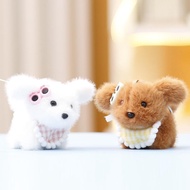Mini Plush Toy Glasses Dog Doll Cute Doll Girl Gift Bag Pendant Doll Keychain Pendant DY8L